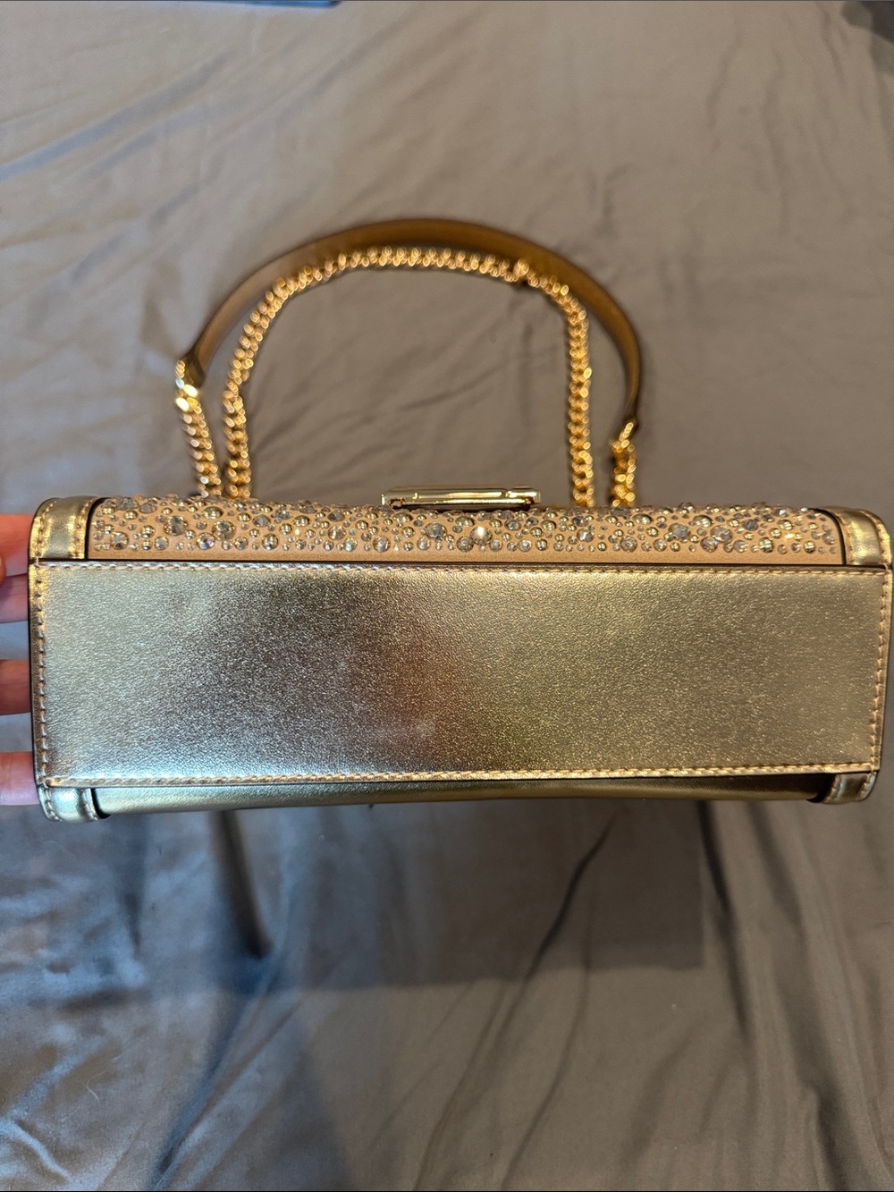 Michael Kors Gold Crystal-Studded Shoulder Bag - Picture 3 of 7